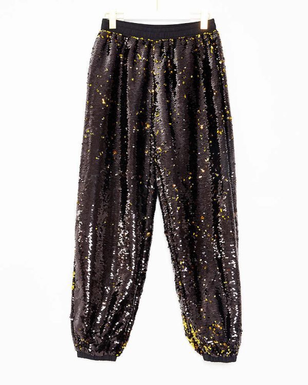 Sequin Joggers - Black