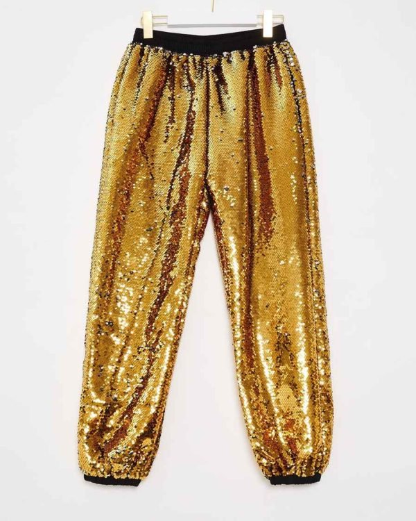 Sequin Joggers - Gold