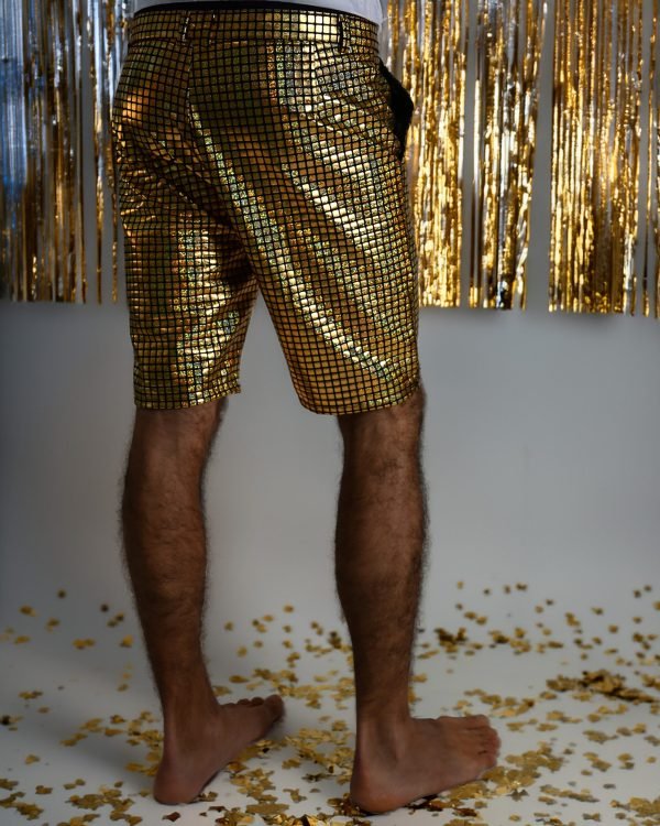 Grid Holographic Shorts - Gold - Image 6