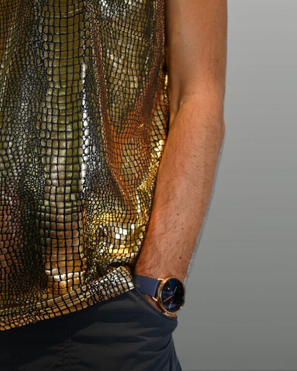 Animal_Top_Gold_2 BYND Wear Gold Python Tank Top with metallic gold reptile texture
