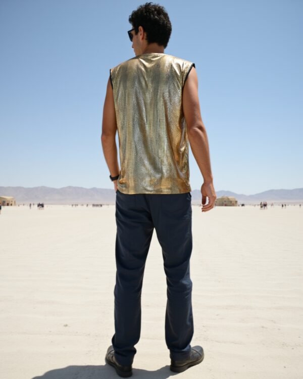Animal_Top_Gold_5 BYND Wear Gold Python Tank Top with metallic gold reptile texture