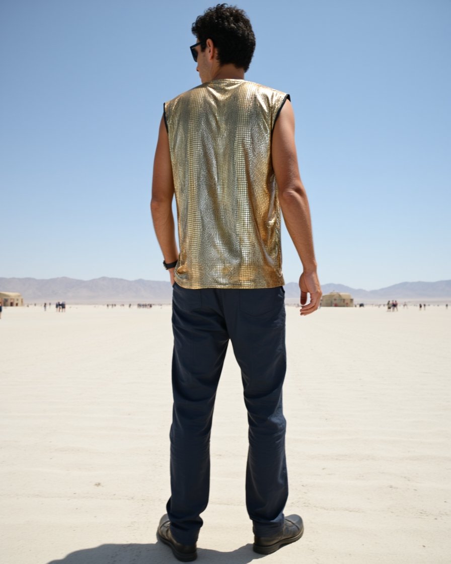 Animal_Top_Gold_5 BYND Wear Gold Python Tank Top with metallic gold reptile texture