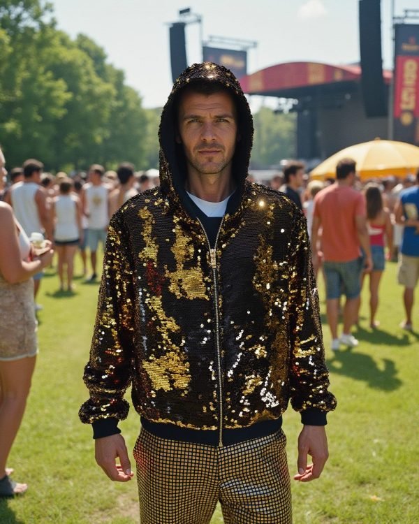 Sequin Jacket - Black/Gold