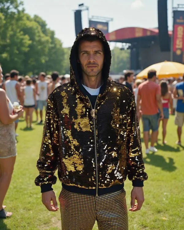 Sequin Jacket - Black/Gold