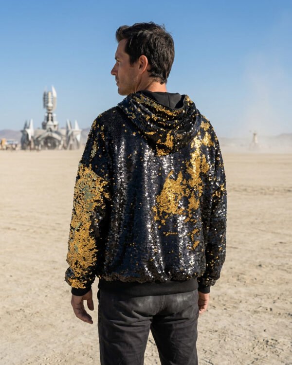 Alternative view of Sequin Hoodie - Black/Gold