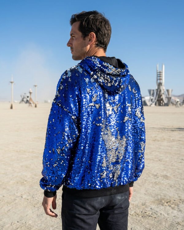 Alternative view of Sequin Hoodie - Blue/Silver