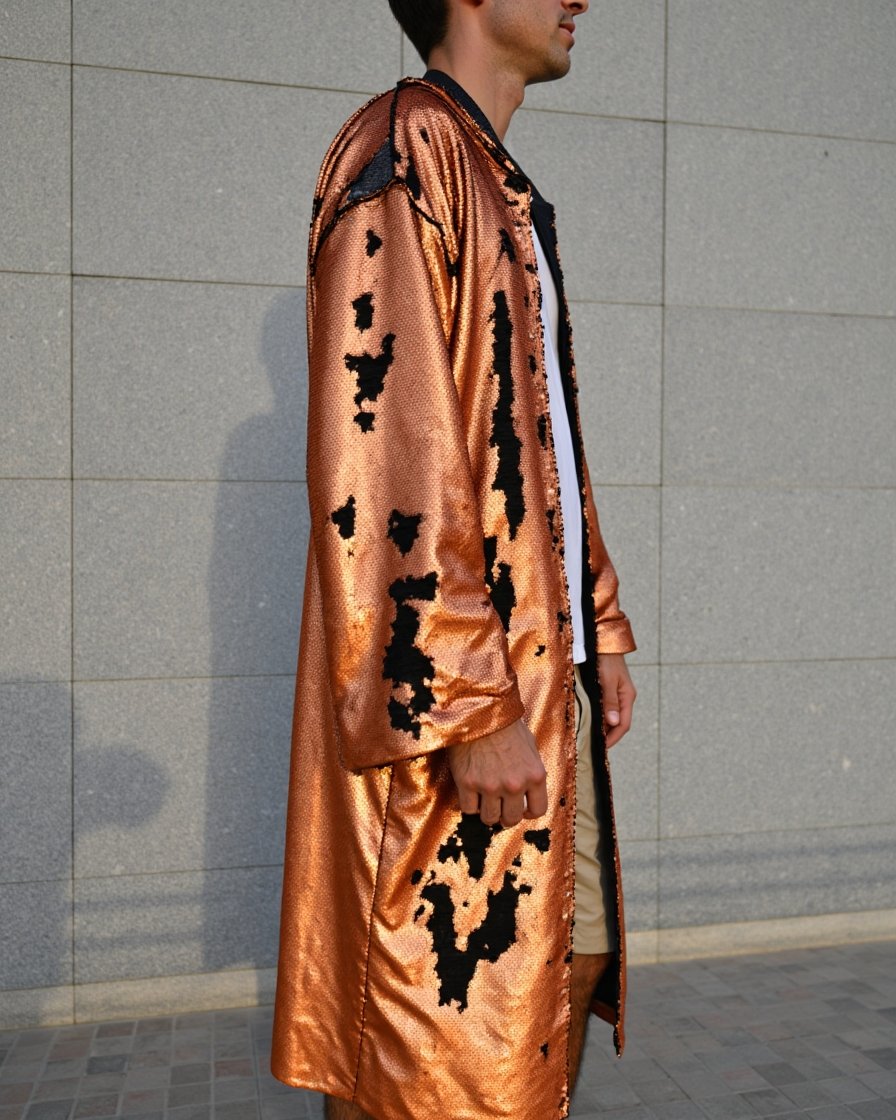 Copper_Matte_4 Copper Eclipse Reversible Sequin Kimono