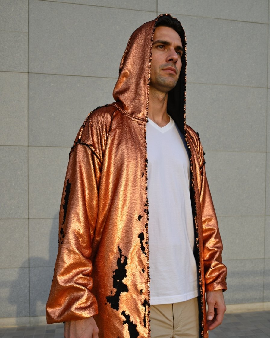 Copper_Matte_5 Copper Eclipse Reversible Sequin Kimono