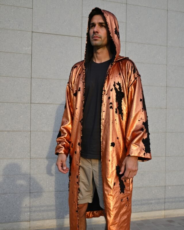 Copper Eclipse Reversible Sequin Kimono