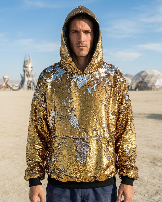 Sequin Hoodie - Gold/Silver
