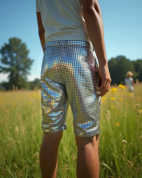 Grid Shorts Silver - Back 3 Grid Shorts Silver - Back 3