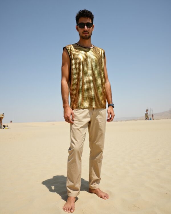 Gold Grid Tank Top