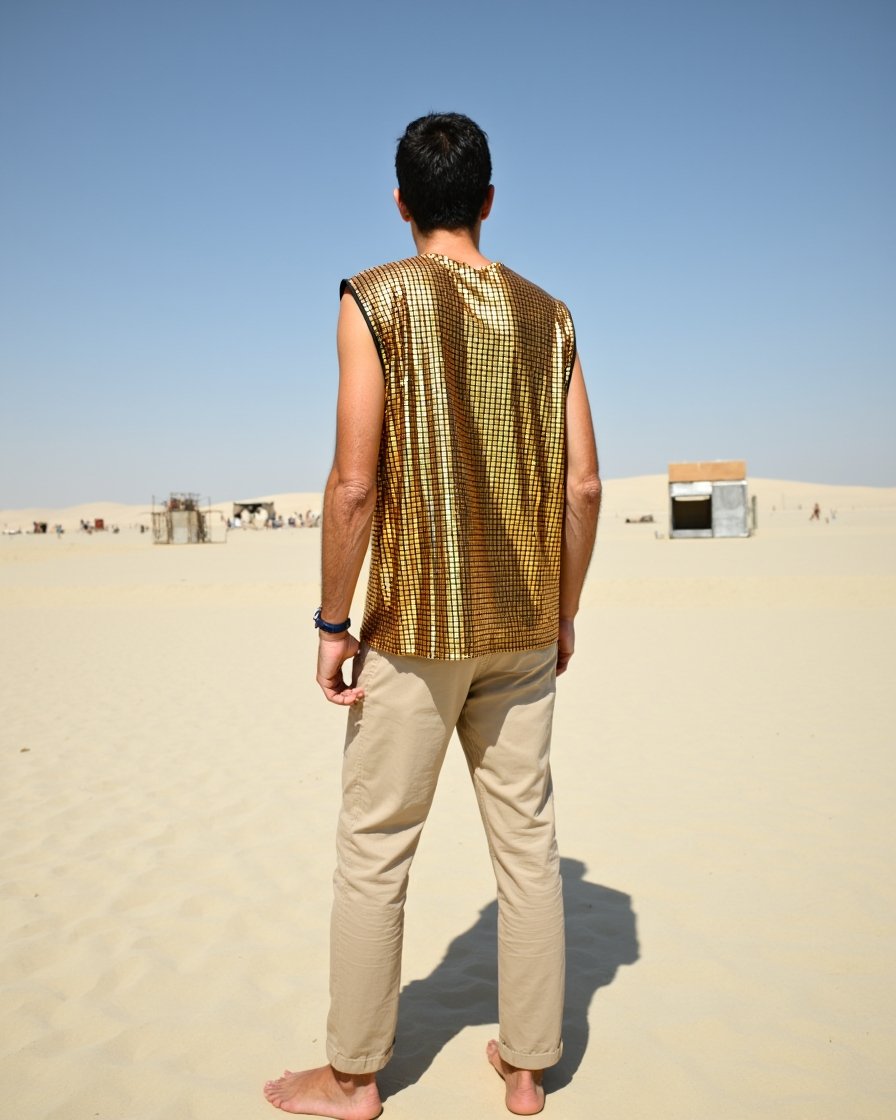 Grid_Tank_Gold_4 Gold Grid Tank Top