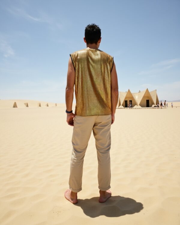 Grid_Tank_Gold_6 Gold Grid Tank Top