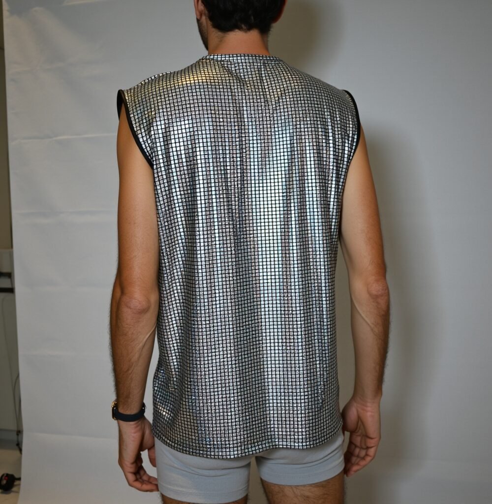 Grid_Tank_Silver_1 Silver Grid Tank Top