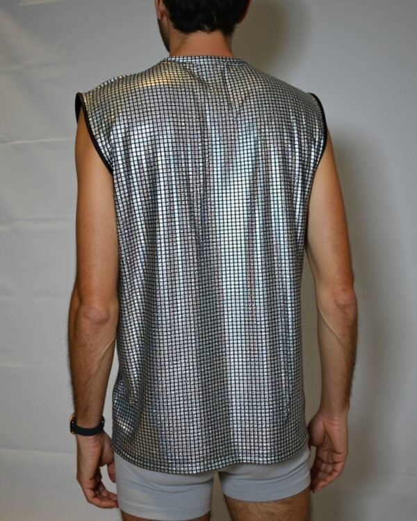Silver Grid Tank Top