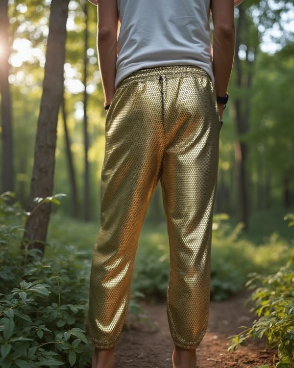Alternative view of Hexagon Joggers - Gold