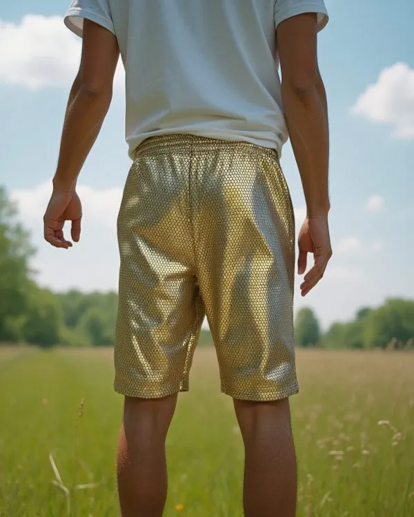 Alternative view of Hexagon Shorts - Gold