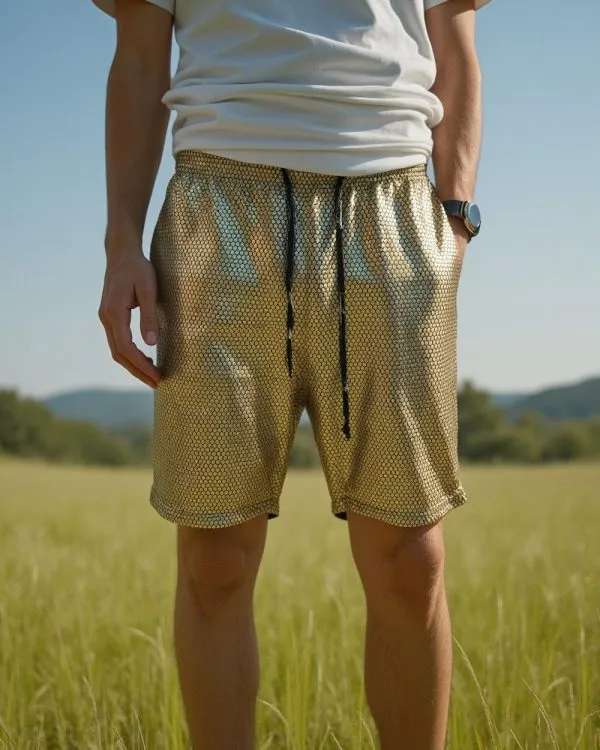 Hexagon Shorts - Gold