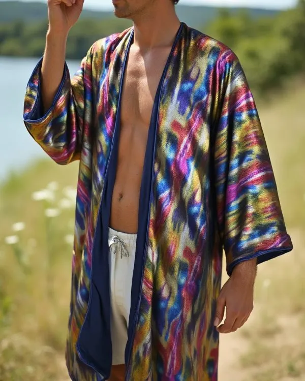 Alternative view of Kimono - Trippy Blue