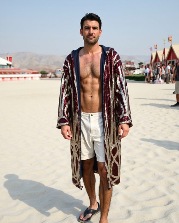 Kimono - Hooded - Red & Gold