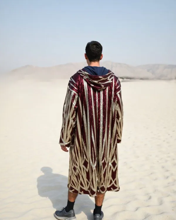 Alternative view of Kimono - Hooded - Red & Gold