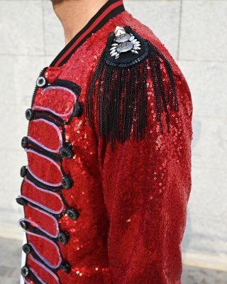 LED Jacket Red Detail2 | BYND Wear