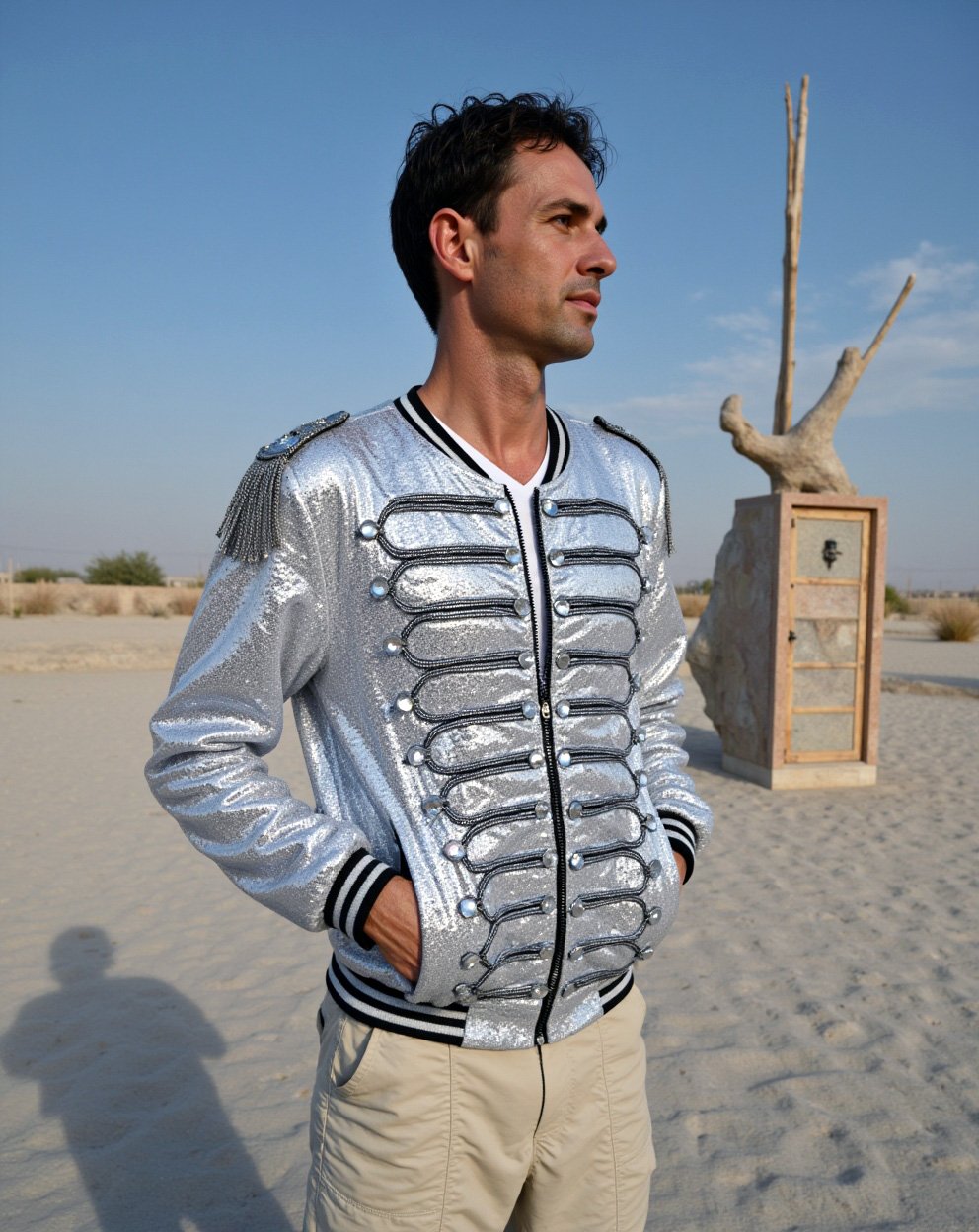 Sequin Jacket Silver LED