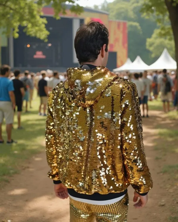 Alternative view of Sequin Jacket - Gold/Silver