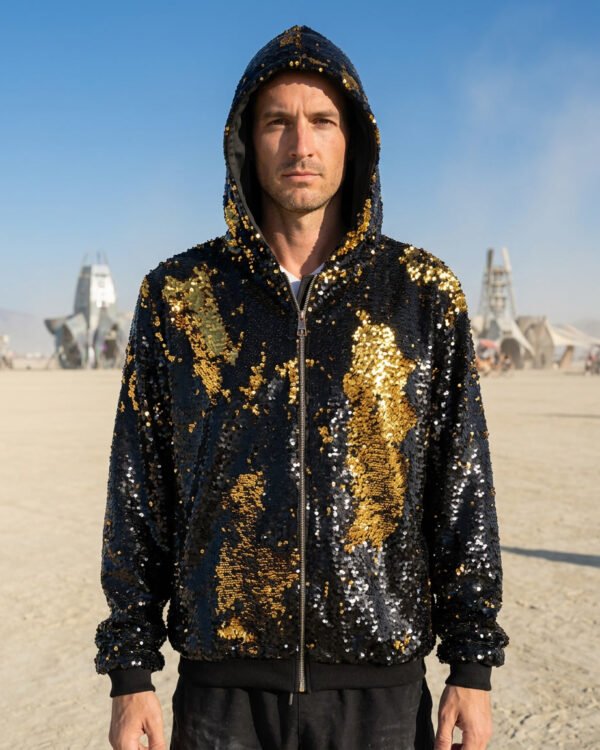 Sequin Jacket - Black/Gold