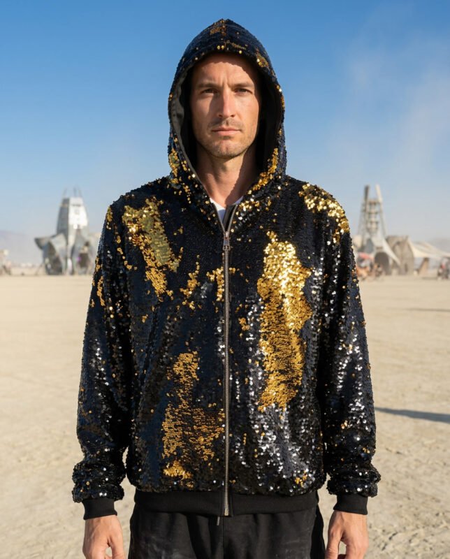 Sequin Jacket - Black/Gold