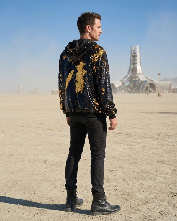 Alternative view of Sequin Jacket - Black/Gold