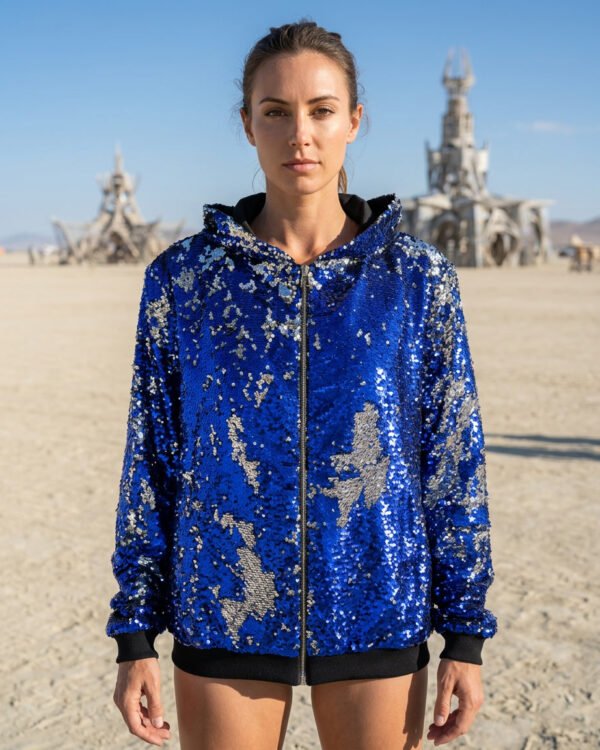 Sequin Jacket - Blue/Silver - Image 8