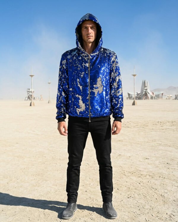 Sequin Jacket - Blue/Silver - Image 10
