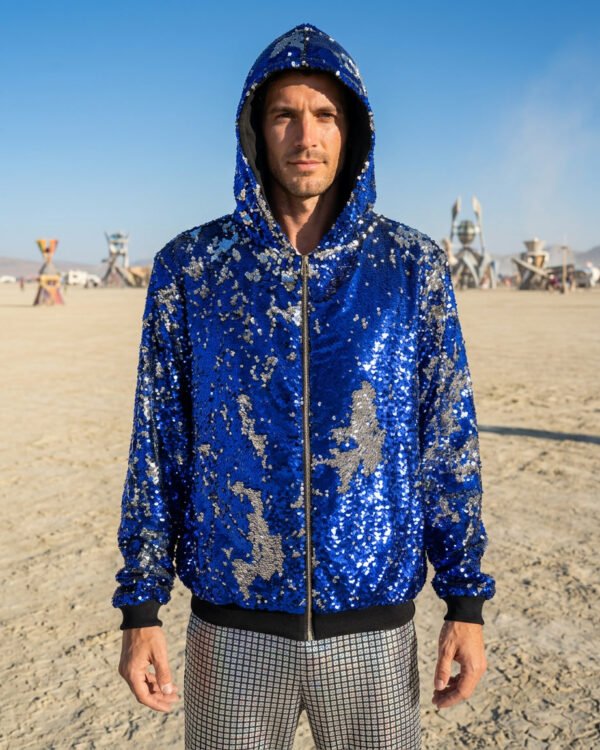 Sequin Jacket - Blue/Silver