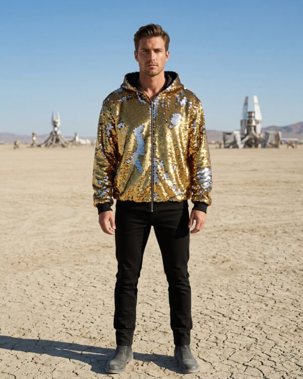 Alternative view of Sequin Jacket - Gold/Silver