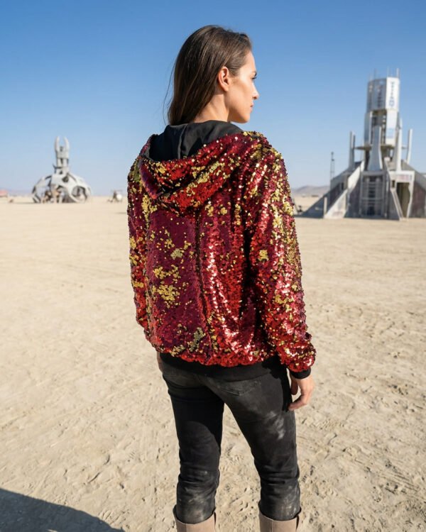 Sequin Jacket - Red/Gold - Image 9