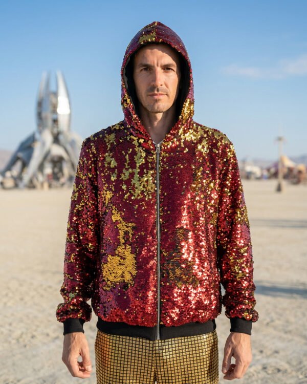 Sequin Jacket - Red/Gold