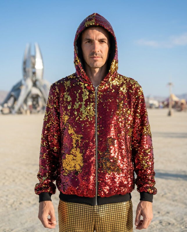 Sequin Jacket - Red/Gold