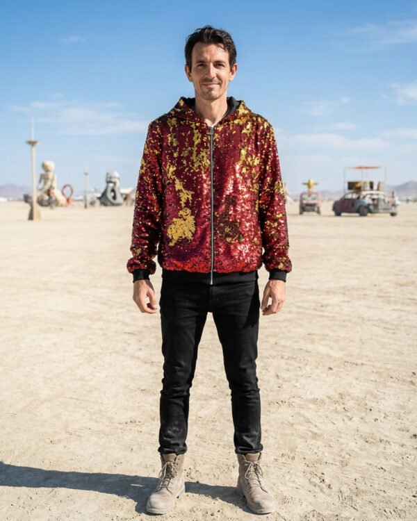 Sequin Jacket - Red/Gold - Image 7