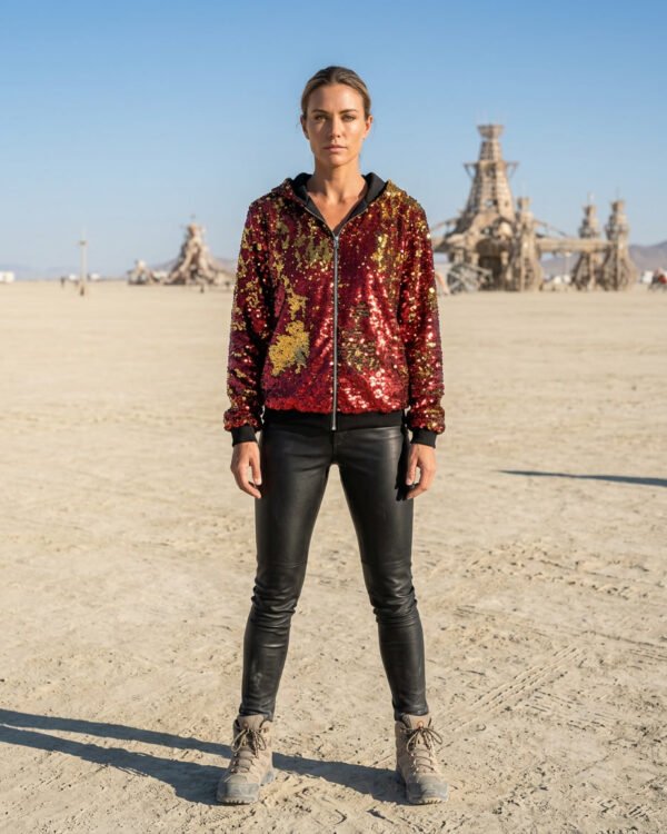 Sequin Jacket - Red/Gold - Image 11