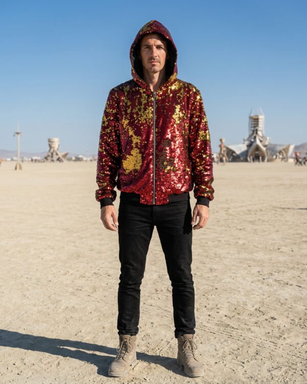 Alternative view of Sequin Jacket - Red/Gold