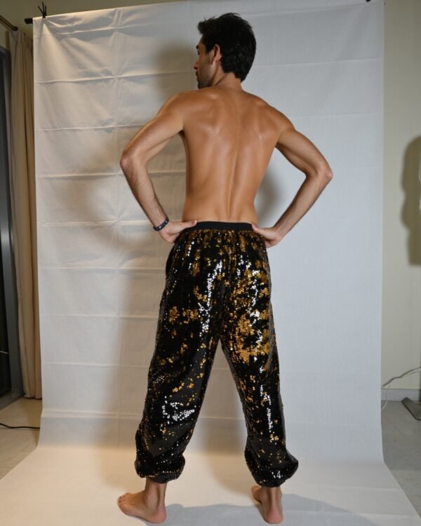 Black Gold Reversible Sequin Trousers