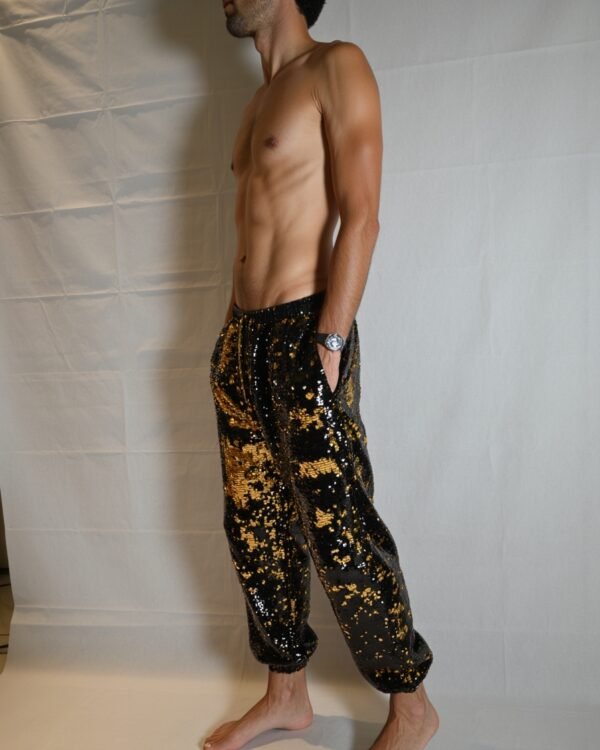 Black Gold Reversible Sequin Trousers