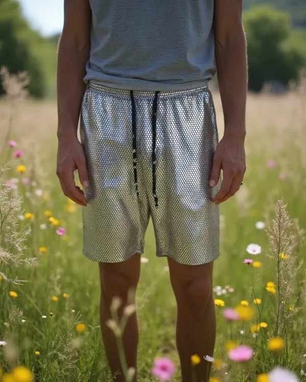 Hexagon Shorts - Silver