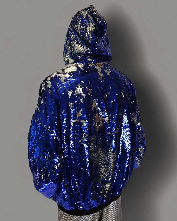 Alternative view of Sequin Hoodie - Blue/Silver