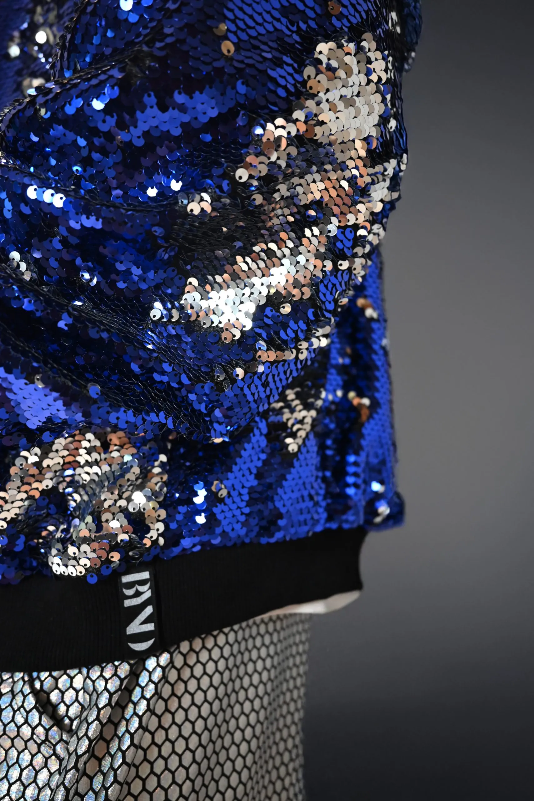 Sequin Hoodie - Blue/Silver - Image 3