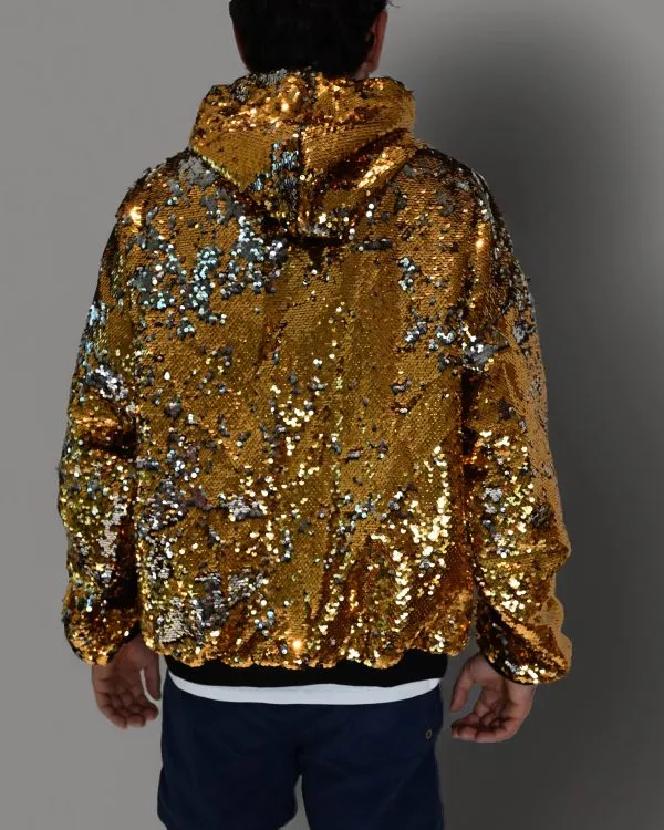 Alternative view of Sequin Hoodie - Gold/Silver