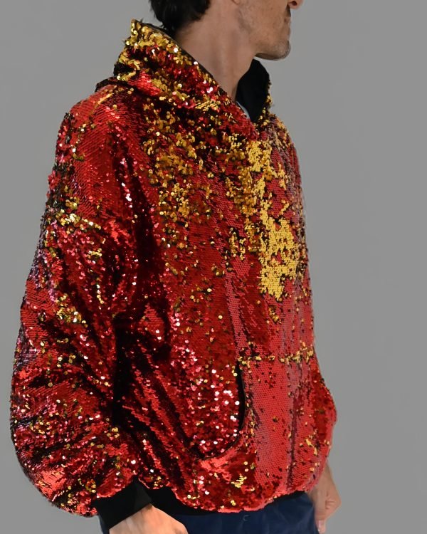 sequin hoodie_red_side